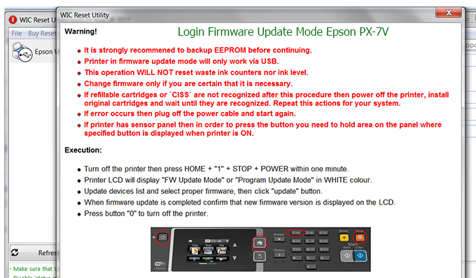 Key Firmware Epson PX-7V Step 3